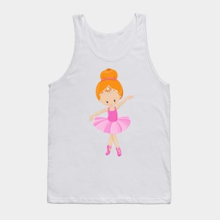 Ballerina, Ballet Girl, Ballet Dancer, Orange Hair Tank Top